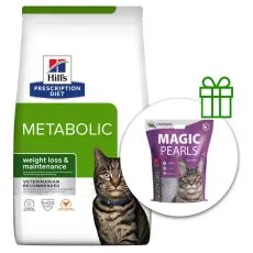 Hill's Prescription Diet Metabolic Regul&aacute;cia hmotnosti granule pre mačky 8 kg + podstielka ZADARMO