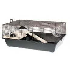 Klietka pre hlodavce TOMMY + Wood - 78 x 48 x 33 cm ČIERNA