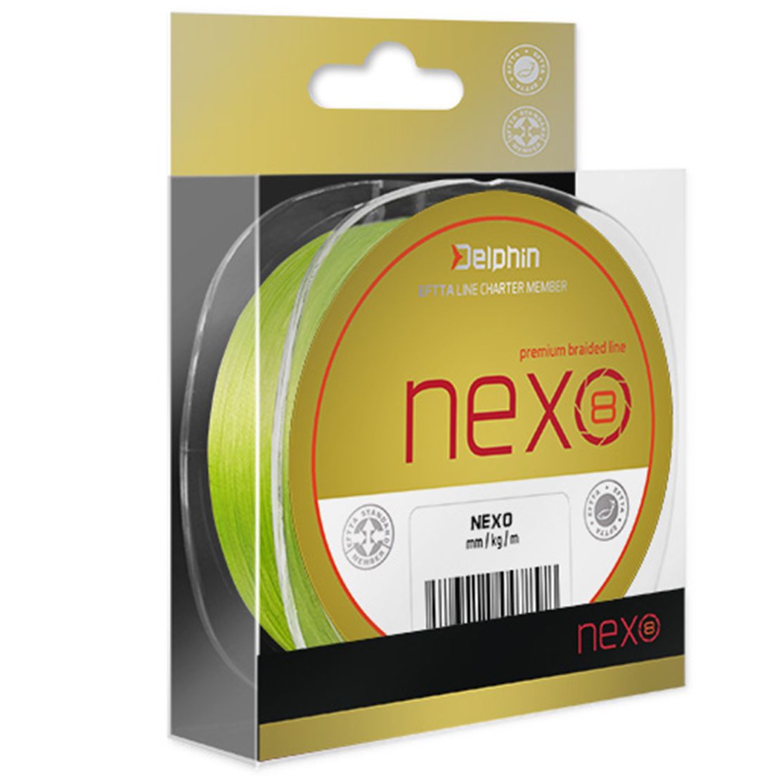 Delphin Šnúra NEXO 8 fluo 130m 0,18mm 25,6lbs