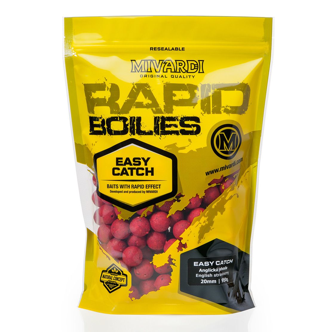 Mivardi Rapid Boilies Easy Catch - English Strawberry 950g/24mm