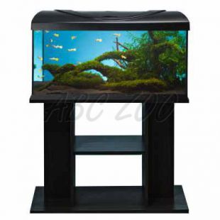 LED Akvárium komplet DIVERSA 54l - rovné + stolík BUDGET čierny