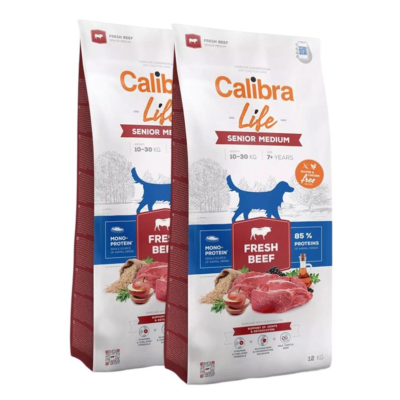 Calibra Dog Life Senior Medium Fresh Beef 2 x 12 kg