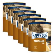 Happy Dog Pur - Truthahn/morka, 6 x 800g, 5+1 GRATIS