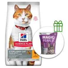 Hill's Science Plan granule pre kastrovan&eacute; dospel&eacute; mačky s kurac&iacute;m 10 kg + podstielka ZADARMO