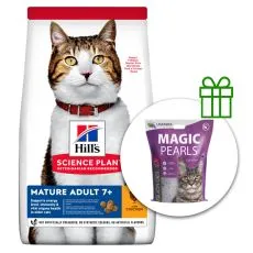Hill's Science Plan granule pre star&scaron;ie mačky s kurac&iacute;m 10 kg + podstielka ZADARMO