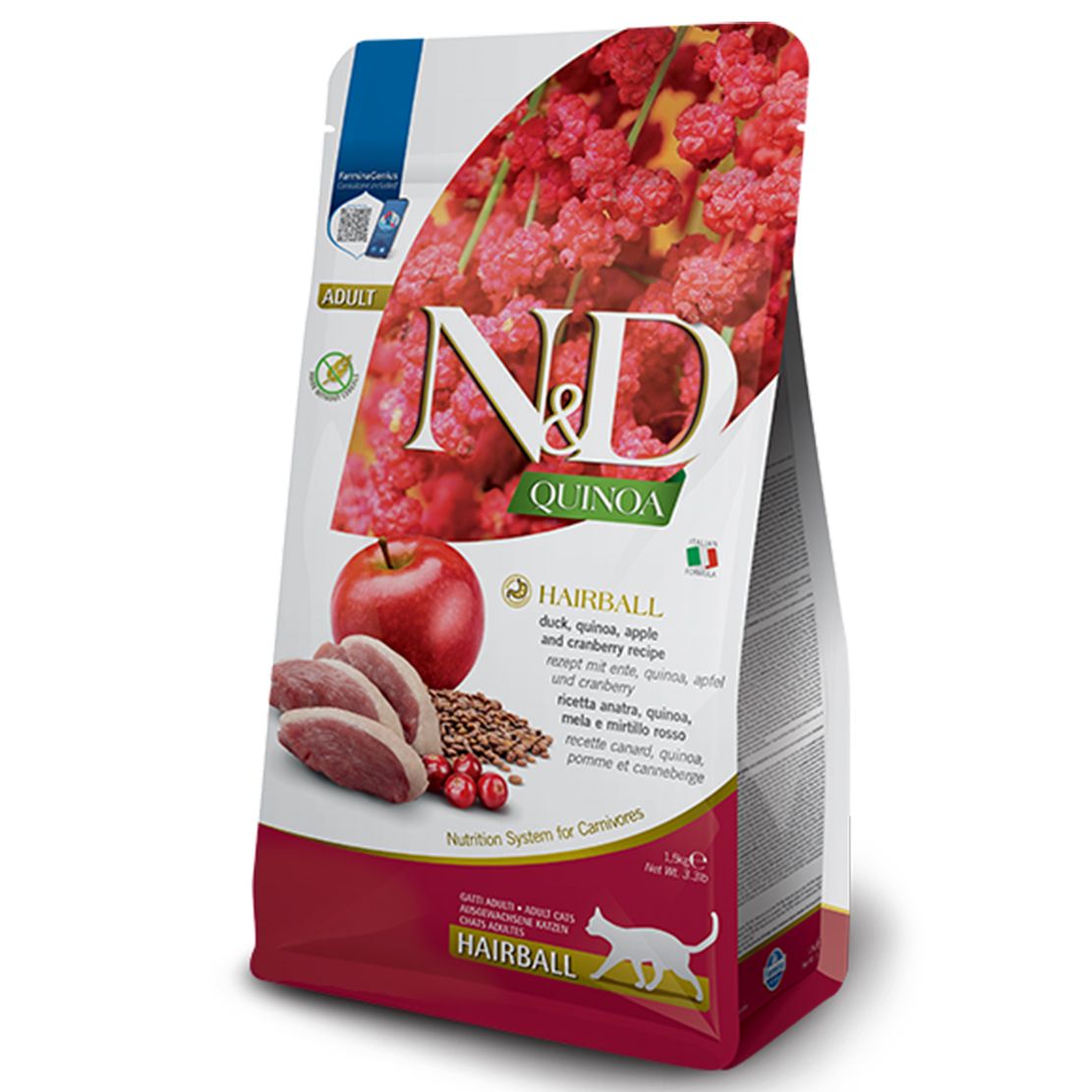Farmina N&D cat QUINOA (GF) adult hairball 1,5 kg