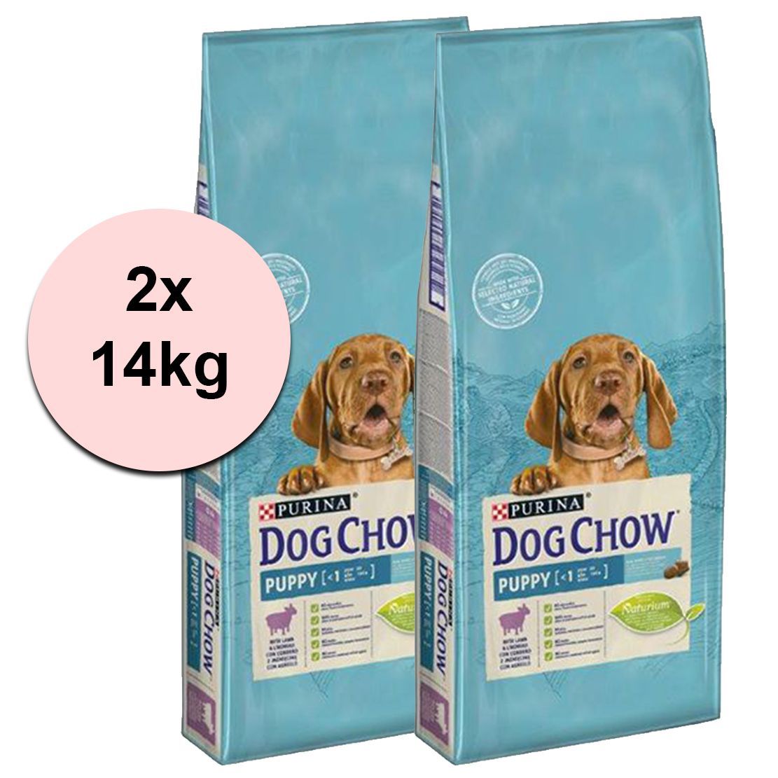 DOG CHOW Puppy granule pre šteniatka jahňacie 2x14 kg