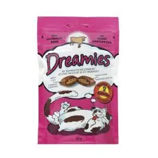 Pamlsky pre mačky - DREAMIES vank&uacute;&scaron;iky s hov&auml;dz&iacute;m m&auml;som, 60g