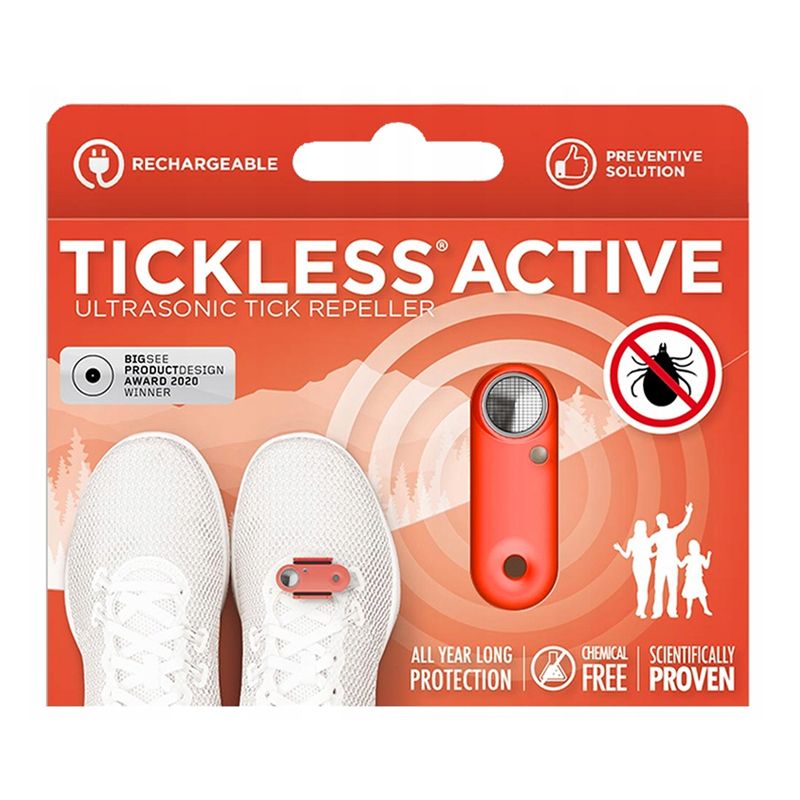 TICKLESS ACTIVE nabíjateľný ultrazvukový repelent pre ľudí - červený