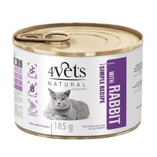 4Vets Cat Natural Simple Recipe Sterilised with Rabbit 185 g
