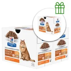 Hill's Prescription Diet k/d + Mobility Starostlivosť o obličky pre mačky 12 x 85 g, 2+1 ZADARMO