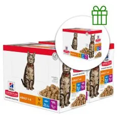 Hill's Science Plan Feline Adult Chicken & Beef & Ocean Fish 12 x 85 g, 2+1 ZADARMO