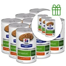 Hill's Prescription Diet Metabolic Regul&aacute;cia hmotnosti konzerva pre psov 370 g, 9+3 ZADARMO