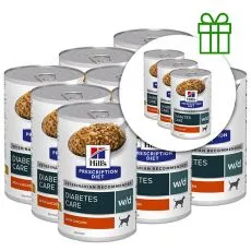 Hill's Prescription Diet w/d Udržanie hmotnosti a starostlivosti pri cukrovke pre psov 370 g, 9+3 ZADARMO