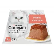 Gourmet Revelations pre mačky losos pa&scaron;t&eacute;ta v om&aacute;čke 2x57 g
