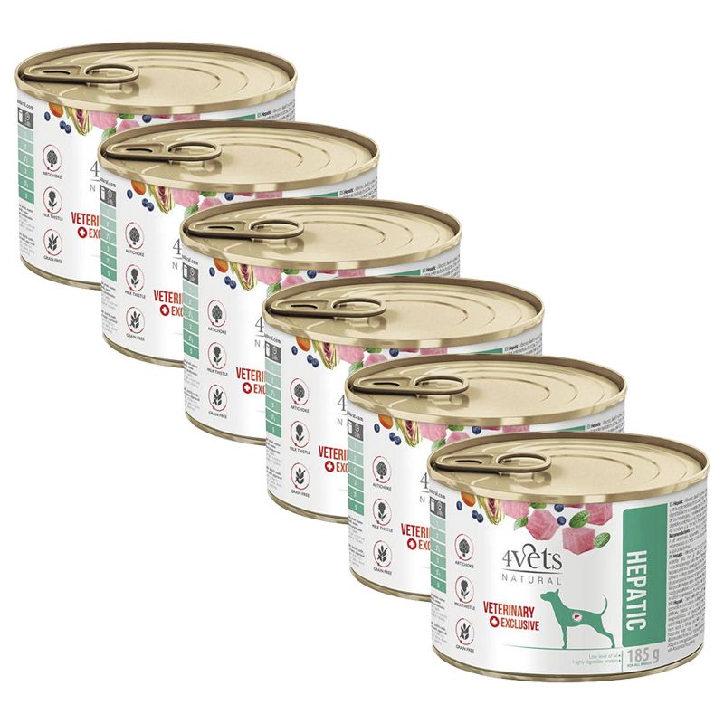 4Vets Natural Veterinary Exclusive HEPATIC 6 x 185 g
