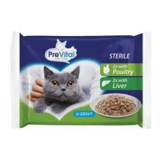 PreVital Cat Sterile Kapsička hydina/pečeň v om&aacute;čke 4 x 100 g