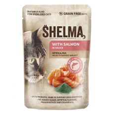 Shelma Cat Kapsička losos-spirulina v omáčke 85 g