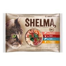 Shelma Cat Kapsička mäso a ryby v omáčke 4 x 85 g