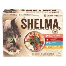 Shelma Cat Kapsička mäso a ryby v omáčke 12 x 85 g