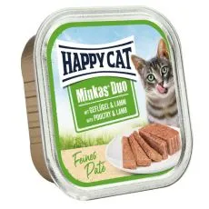 Happy Cat Minkas DUO Pat&eacute; hydina & jahňa 100 g