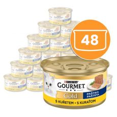 Konzerva Gourmet GOLD - paštéta s kuracím mäsom, 48 x 85g
