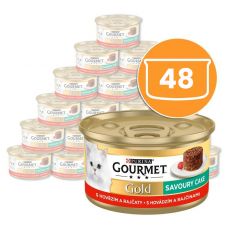 Konzerva Gourmet GOLD - Savoury Cake s hovädzinou a rajčinami 48 x 85g