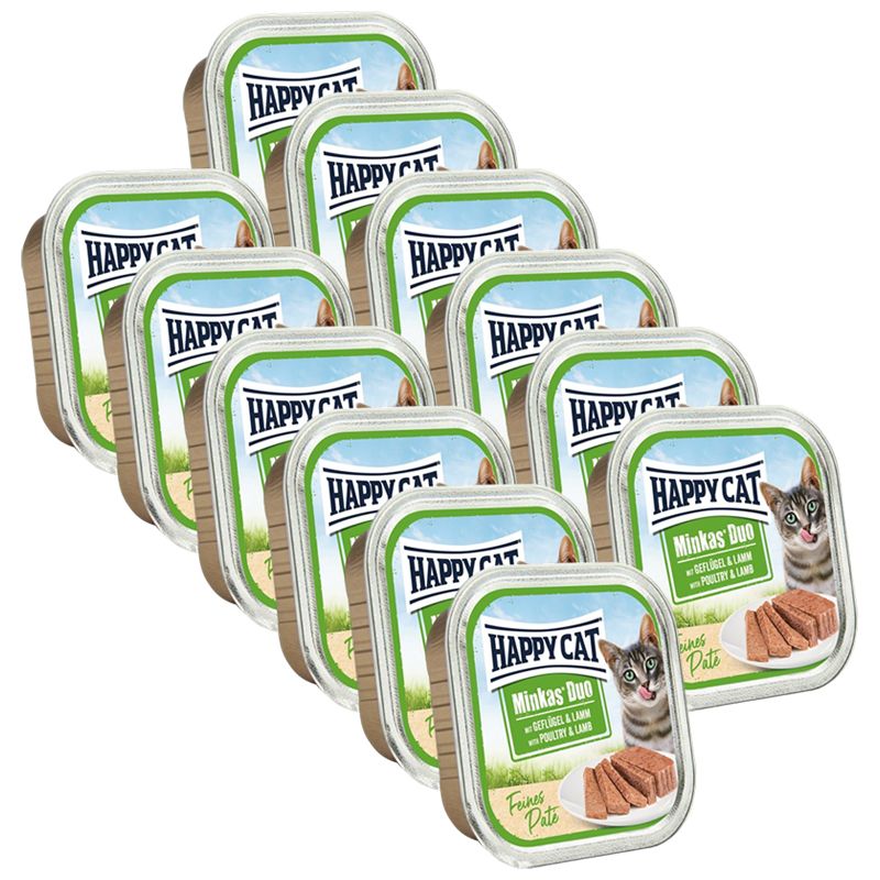 Happy Cat Minkas DUO Paté hydina & jahňa 12 x 100 g