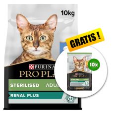 PURINA PRO PLAN CAT STERILISED RENAL PLUS králik 10 kg + 10 x kapsička Sterilised ZADARMO