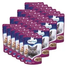 PreVital Cat Kapsička s teľacinou v om&aacute;čke 24 x 100 g