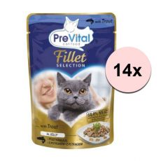 PreVital Fillet Selection Kapsička pstruh v želé 14 x 85 g