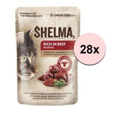 Shelma Cat Kapsička hovädzie-paradajka-bylinky v omáčke 28 x 85 g