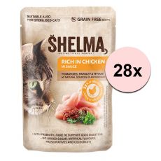 Shelma Cat Kapsička kuracie-paradajka-bylinky v omáčke 28 x 85 g