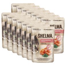 Shelma Cat Kapsička losos-spirulina v omáčke 14 x 85 g
