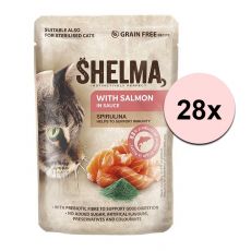 Shelma Cat Kapsička losos-spirulina v omáčke 28 x 85 g
