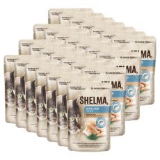 Shelma Cat Kapsička treska-spirulina v omáčke 28 x 85 g
