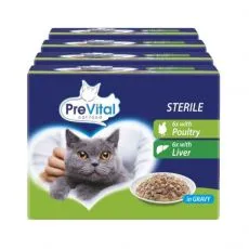 PreVital Cat Sterile Kapsička hydina/pečeň v om&aacute;čke 48 x 100 g