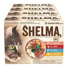 Shelma Cat Kapsička mäso a ryby v omáčke 48 x 85 g