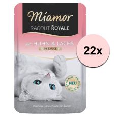 MIAMOR Ragout Royal kura a losos v omáčke 22 x 100 g