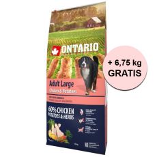 ONTARIO Adult Large - chicken & potatoes 12 kg + 6,75 kg ZADARMO