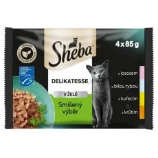 Sheba Delikatesse Kapsičky zmie&scaron;an&yacute; v&yacute;ber v žel&eacute; 4 x 85 g
