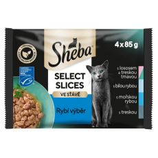 Sheba Select Slices Kapsičky rybí výber v šťave 4 x 85 g