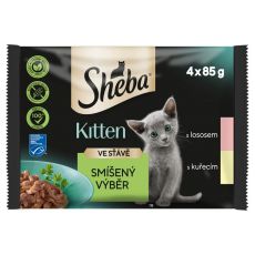 Sheba Kitten Kapsičky zmiešaný výber v šťave 4 x 85 g