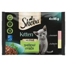 Sheba Kitten Kapsičky zmie&scaron;an&yacute; v&yacute;ber v &scaron;ťave 4 x 85 g