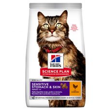 Hill's Science Plan Sensitive Stomach & Skin pre dospelé mačky s kuracím 1,5 kg