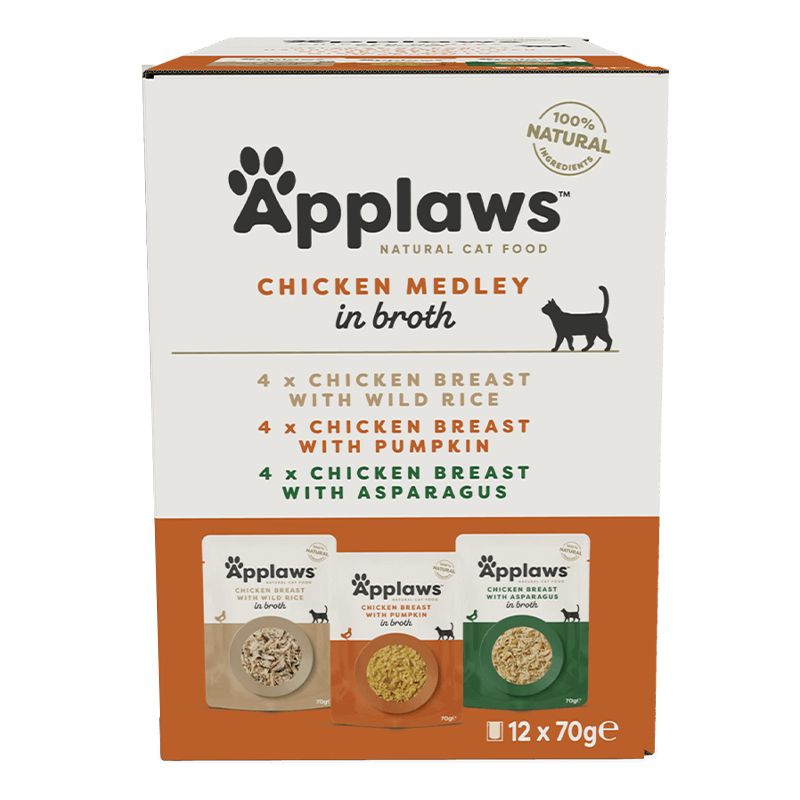 Applaws Chicken Medley Kapsička pre mačky, kurací výber vo vývare 12 x 70 g