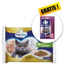 PreVital Fillet Selection Sterile Kapsička losos v omáčke 4 x 85 g + pochúťka ZADARMO