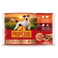 Propesko Dog Kapsička králik-mrkva/kura-jahňa v omáčke 4 x 100 g