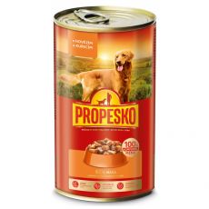 Propesko Dog Konzerva s hovädzím a kuracím v omáčke 1240 g