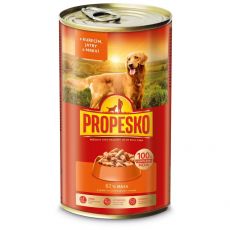 Propesko Dog Konzerva kura-pečeň-mrkva v omáčke 1240 g